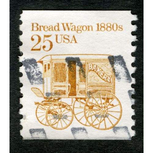 Timbre Oblitéré Usa, Bread Wagon 1880s, 25