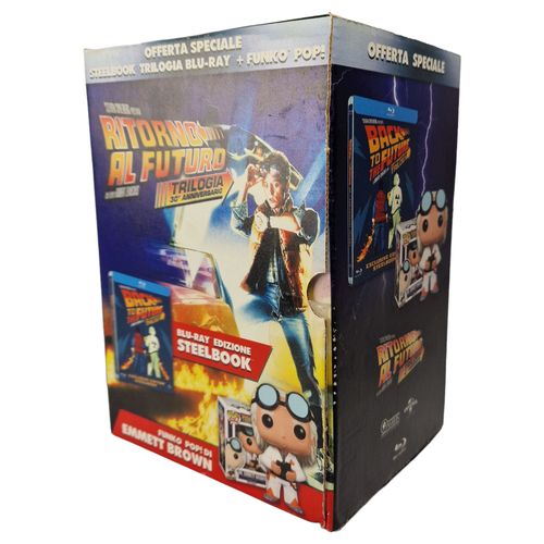 Back To The Future Steelbook Trilogie Blu-Ray + Funko Pop 50 Italie Import Fr