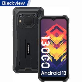 Blackview BV6200 Téléphone Portable Incassable 6,56" Android 13 13000mAh 8Go+64Go 8MP+13MP IP68 Étanché,Face ID,Dual SIM - Noir