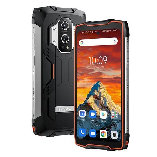 Blackview BV9300 Téléphone Portable Incassable Android 12 12Go+256Go 15080mAh 50MP Mesure Laser Mobile - Orange(Measuring Version)