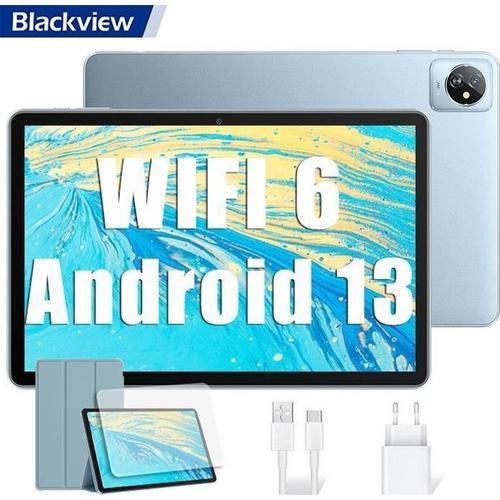 Blackview Tab 70 WiFi Tablette Tactile 10.1 pouces HD+ IPS Android 13 2.4G+5G WiFi 6, RAM 6 Go ROM 64 Go-SD 1 To 6580mAh - Bleu