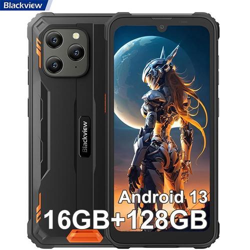 Téléphone Portable Incassable Blackview BV5300 Plus Android 13 6,1" 16Go+128Go 6580mAh 13MP IP68 Étanché Dual SIM Face ID - Orange