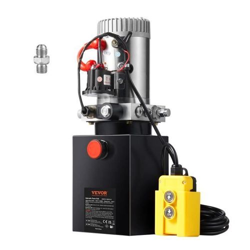 Pompe Hydraulique 12 V - Vevor - Pompe Hydraulique Dc 12v 4l Groupe Hydraulique Simple Effet Camion-Benne