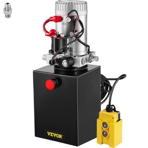 Pompe Hydraulique - Vevor - 12v - 6l - Simple Effet Avec Réservoir En Métal Panneau De Commande