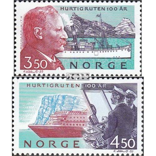 Norvège 1127-1128 (Complète Edition) Neuf Avec Gomme Originale 1993 Schifffahrtslinie Hurtigruten