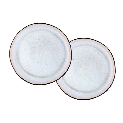 Plateau De Service Iris Ø32cm - 2 Pièces - Blanc Ivoire