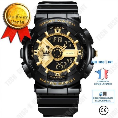 Td® Montre Électronique Synchrone Étanche Pour Hommes, Montre De Sports De Plein Air Multifonctionnelle Pour Étudiants