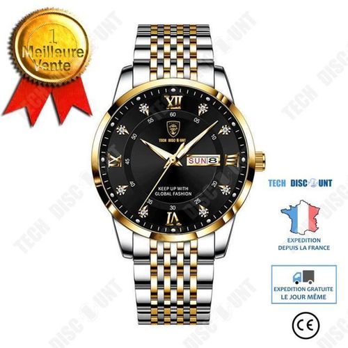 Td® Montre Pour Homme Étanche Calendrier Lumineux Montre À Quartz Coréen Minéral Renforcé Miroir Papillon Boucle Montre
