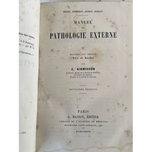 Manuel De Pathologie Externe .Maladie Des Régions Tête Et Rachis E. Kirmisson Tome Ii Deuxième, Édition Éditeur, G. Masson, Paris, Environ 1880. 