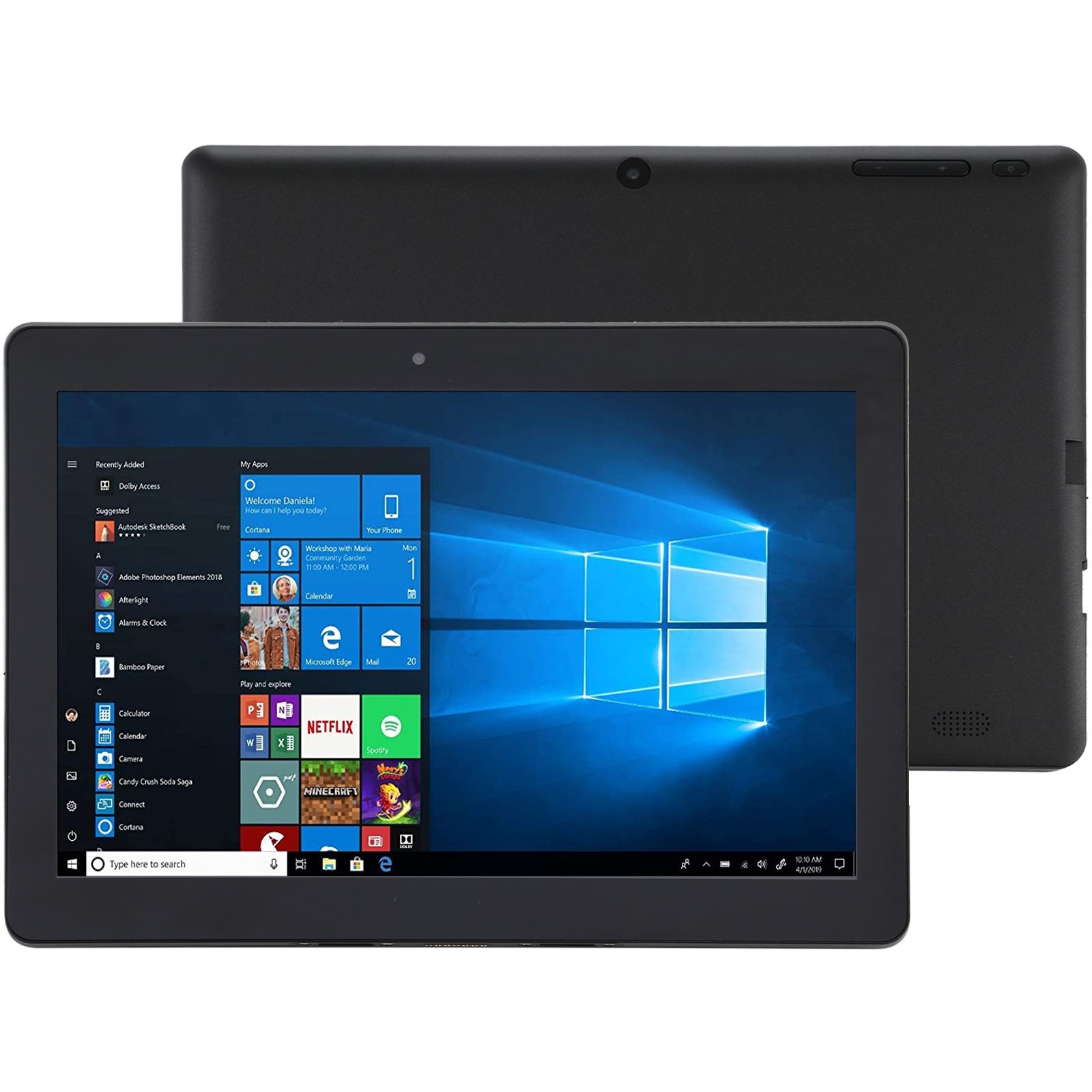 Tablette Tactile 10 pouces Windows 10 Quad Core 4Go RAM + 64Go ROM Noir + SD 32Go YONIS