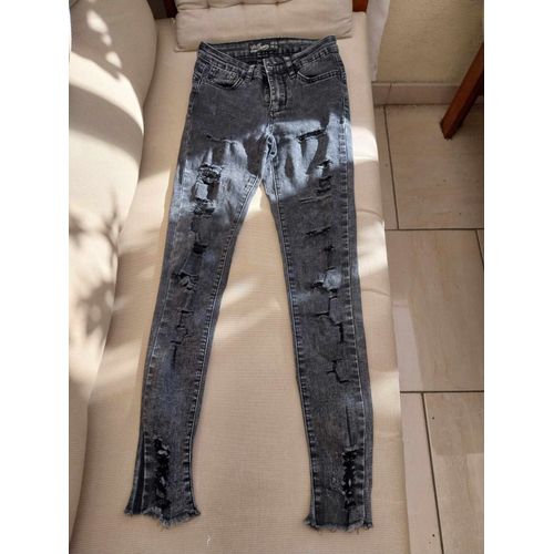 Jean Troué Fille Taille 34 Marque Jennyfer Tbe