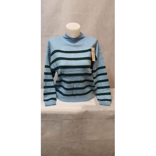 Pull Col Montant Bleu Femme By-L-Studio Paris Taille Unique
