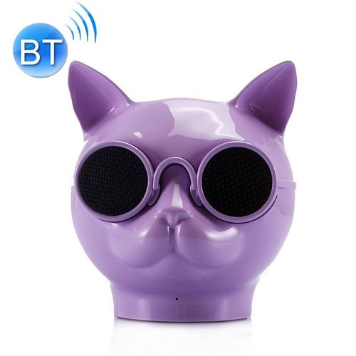 Haut-parleurs Bluetooth Stéréo Forme Mini Chat Mains Libres/Carte TF/FM + SD 8Go Violet YONIS