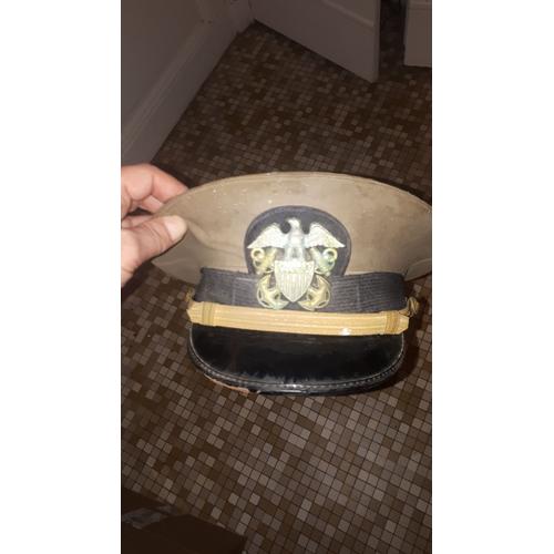 Casquette D'officier Supérieur Us Navy Ww2"Militaria"