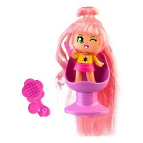 Pinypon Pinypon - Figurine Cheveux Super Longs (Avec Fauteuil Et Acc) - Modèle Cheveux Rose