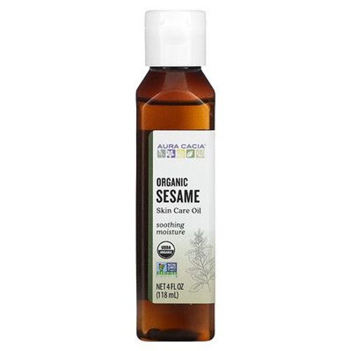 Aura Cacia Huile De Soin Pour La Peau Bio, Sésame, 4 Fl Oz (118 Ml) 