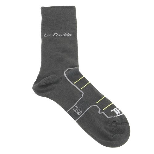 Chaussettes De Marche Randonnée Thyo Mc La Double Authentic Gris Anthracite Foncé