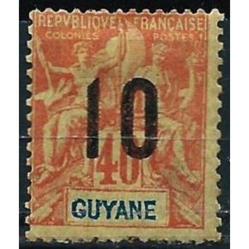 La Réunion, Colonie Française 1912, Beau Timbre Yvert 71, Type Sage "Colonies", 40c. Orange Sur Paille Surchargé "10", Neuf*