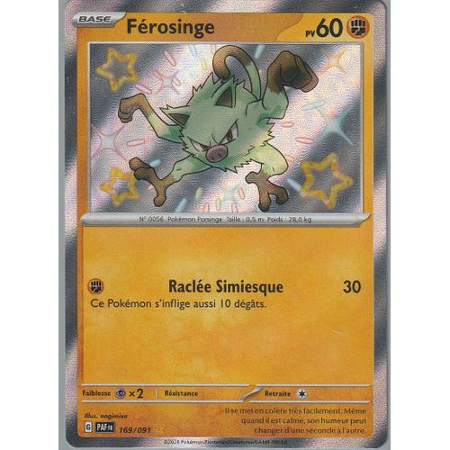 Carte Pokémon - Férosinge - 169/091 - Secrète-Rare Shiny - Ev4,5 Destinées De Paldea