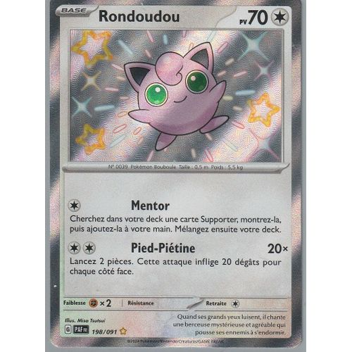Carte Pokémon - Rondoudou - 198/091 - Secrète-Rare Shiny - Ev4,5 Destinées De Paldea -