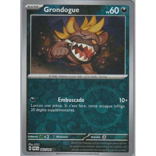 Carte Pokémon - Grondogue - 062/091 - Reverse - Ev4,5 Destinées De Paldea