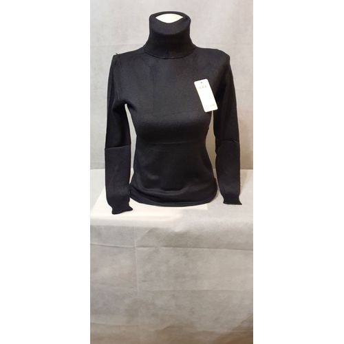Pull Col Roule Noir Femme By-L-Studio Paris Taille Unique