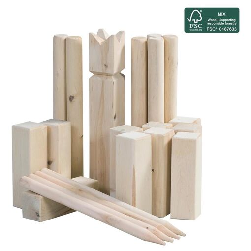 Outdoor Play Kubb Game avec sac de transport FSC