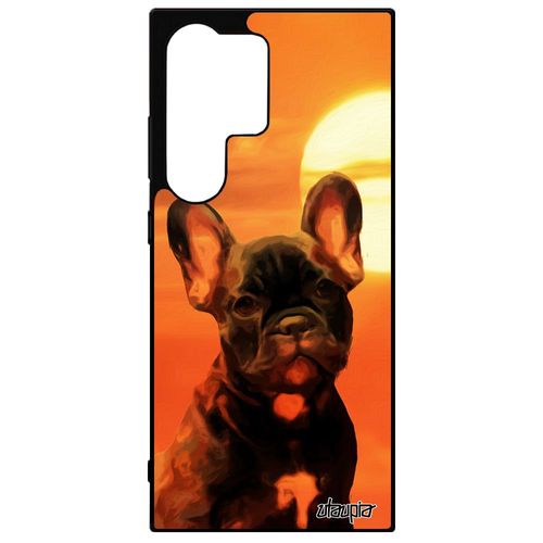 Coque Pour S24 Ultra Silicone Chien Bulldog Francais Design Animal Case Caoutchouc Orange Mobile Telephone Ciel Chiot Samsung Galaxy