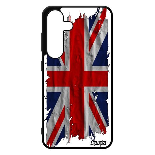 Coque Pour S24 Silicone Drapeau Union Jack Angleterre Anglais Rigide Tissu Foot Euro Royaume Unis Jo Angleterre Metal Samsung Galaxy