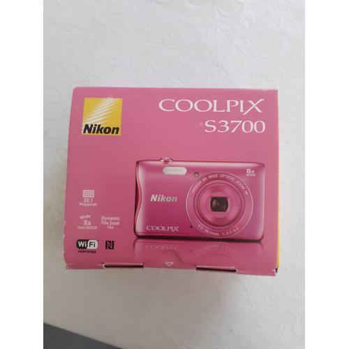 NIKON Coolpix S3700 Appareil photo numérique compact - Zoom optique X8 - 20,1 Mpx - Rose