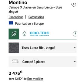 Canapé Montino 3 Places De Chez Habitat