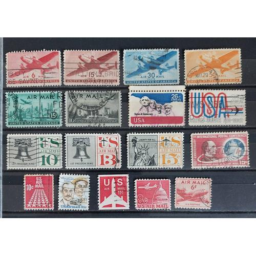 Lot Timbres Usa Poste Aérienne