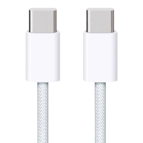Apple Original - 1M Cable 60W Chargeur Cordon Tressé USB-C Pour Adaptateur Prise Secteur Type-C Compatible iPhone 15 / Plus / Pro / Max / iPad Air 2022 - SOUS BLISTER