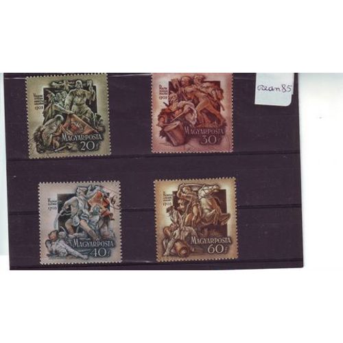Hongrie 1953 : 250è Anniversaire De La Lutte Pour La Libération Par Le Prince Rokoczi Ii - Lot De 4 Timbres Oblitérés