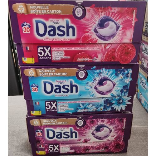 Lot de 3 boîtes de lessives Dash