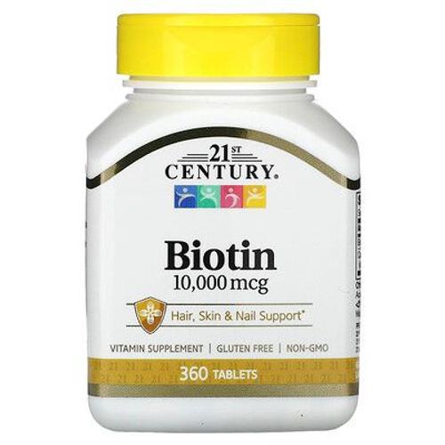 21st Century Biotine, 10 000 ?g, 360 Comprimés 