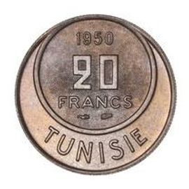 Pièce 20 Francs Tunisie Protectorat Français - 1950