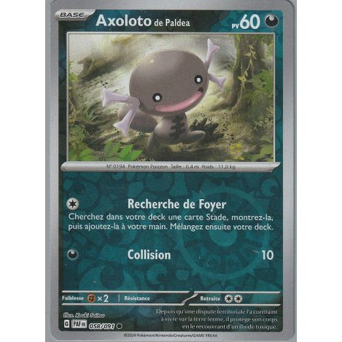 Carte Pokémon - Axoloto De Paldea - 058/091 - Destinées De Paldea -
