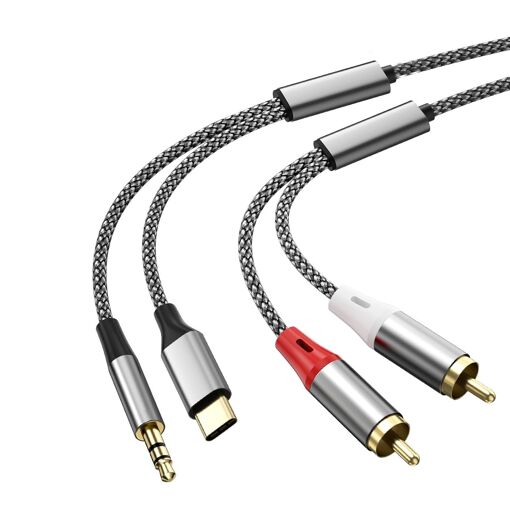 KALANKA-Câble RCA 2,3 m USB C vers 2RCA stéréo - Adaptateur RCA ver...