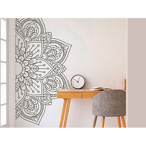 Sticker mural demi-mural Mandala Fleur en PVC, décoration intérieur...