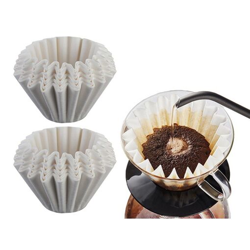 100 filtres à café jetables pour cafetières à filtre - Blanc