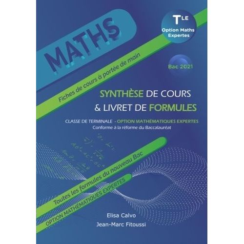 Maths Tle Option Mathématiques Expertes - Synthèse De Cours & Livret De Formules