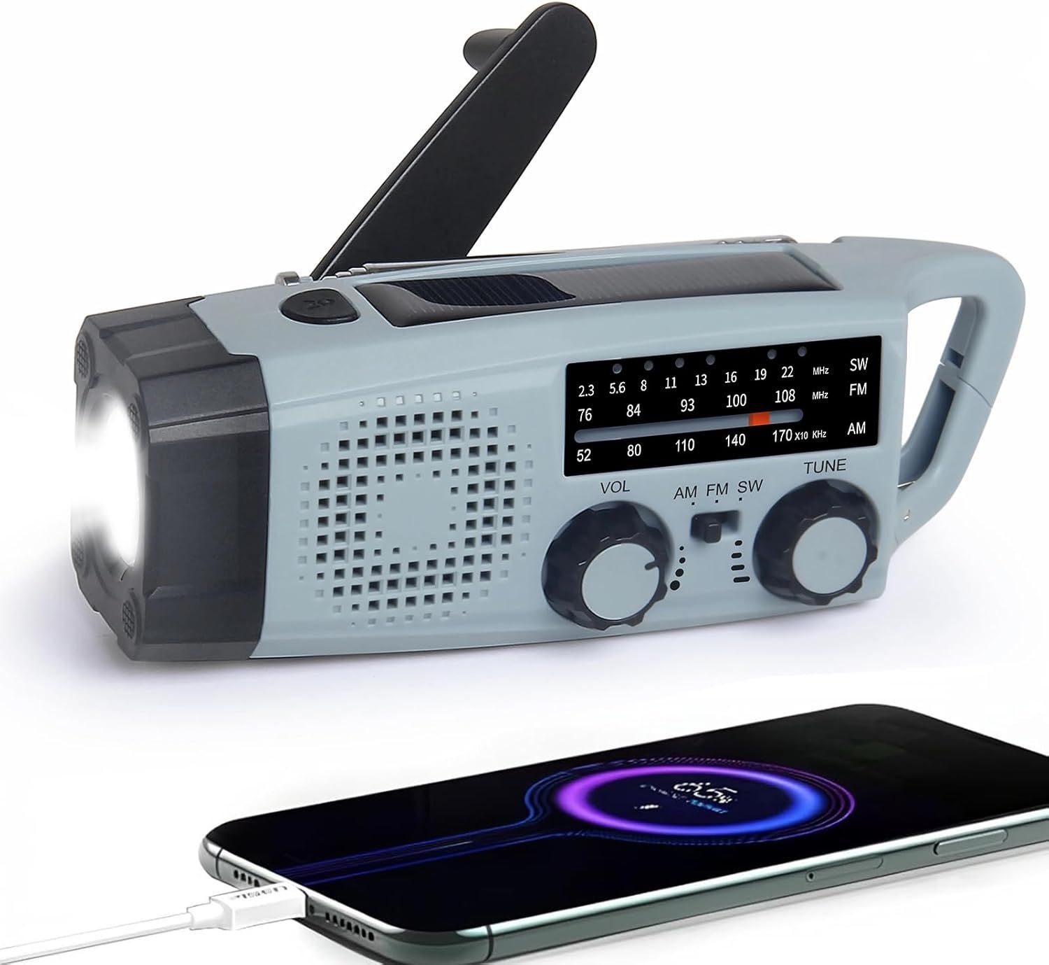 Radio Solaire, Radio Portative Manivelle AM/FM Radios Portable Urge...