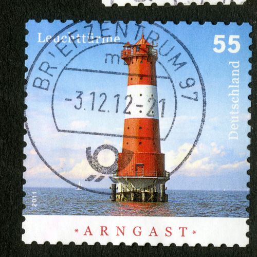 Timbre Oblitéré Deutschland, Arngast, Leuchttürme, 2011, 55