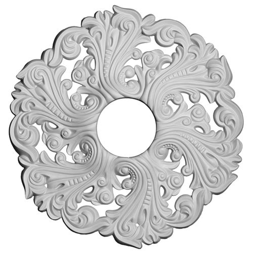 S003 ROSACE de plafond SARMIS diametre 52 cm - Polyuréthane haute densité - Blanc