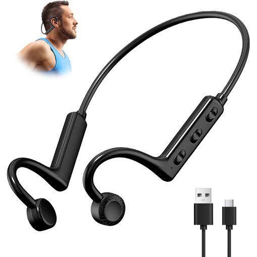 KALANKA-Casque Conduction Osseuse Bluetooth 5.1 Écouteur Conduction...