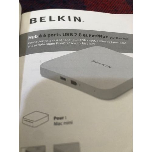 Belkin Hi-Speed USB 2.0 and FireWire 6-Port Hub for Mac mini - Concentrateur (hub) - 4 x USB 2.0 + 2 x IEEE 1394 (FireWire) - de bureau