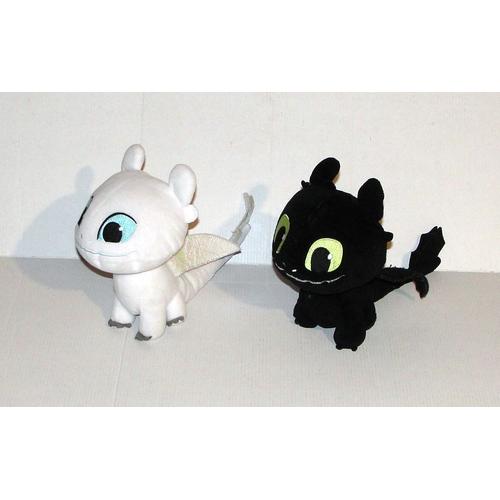 Peluche Dragon Dreamworks Lot 2 Doudou Furie Eclair Et Furie Nocturne Krokmou