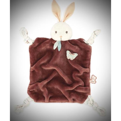 Doudou Lapin Kaloo Marron Plume Cannelle Jouet Peluche Bébé Soft Toy Bunny Baby