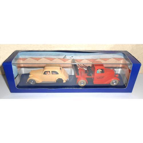 En Voiture Tintin Atlas : La Dépanneuse + La Voiture Accidentée 1/43 (Le Crabe Aux Pinces D'or)